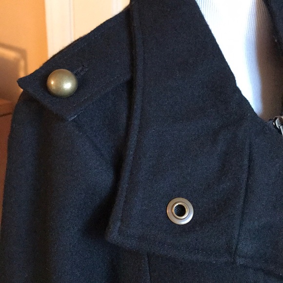 Jack BB Dakota Black Wool Trench Coat. Size Medium - Picture 5 of 8